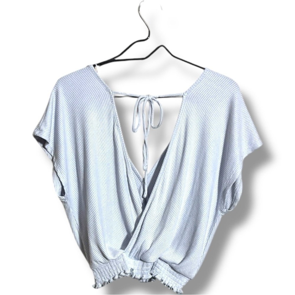 Women's White V-Neck Top - Picture 11 of 16